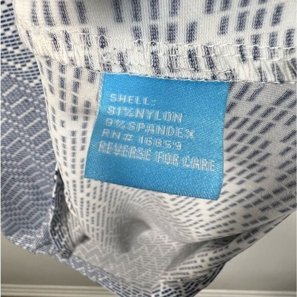 J. McLaughlin Women’s Size Large Sleeveless V-Neck Blue Zig Zag Pattern Dress - Picture 5 of 7